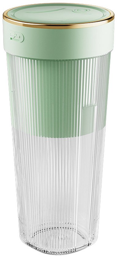 Elektrische sapcentrifuge met zes messen voor thuis en sport, draagbare smoothie- en fruitblender, 300 ml 50W mini-sapfles, 1200 mAh blenderbeker, USB oplaadbaar, 19 x 8 x 5,5 cm, 1 stuk, groen. van Merkloos