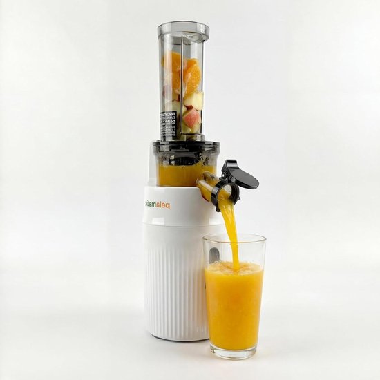 Elektrische Sapcentrifuge - Slowjuicer Sapmachine - Gezond Sap Maken - Koudgeperst Voedingsrijk - 100 Watt - Wit