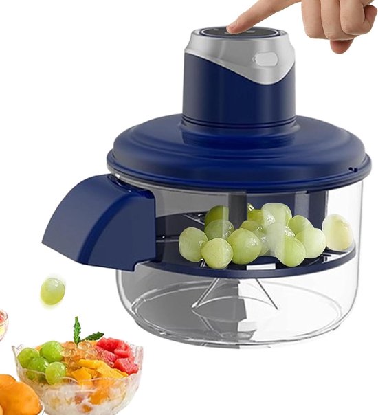 Elektrische Schilmachine - Automatische Dunschiller - Snel Fruit Bereiden - Duurzaam ABS Roestvrij Staal - 20 x 22 cm - Blauw