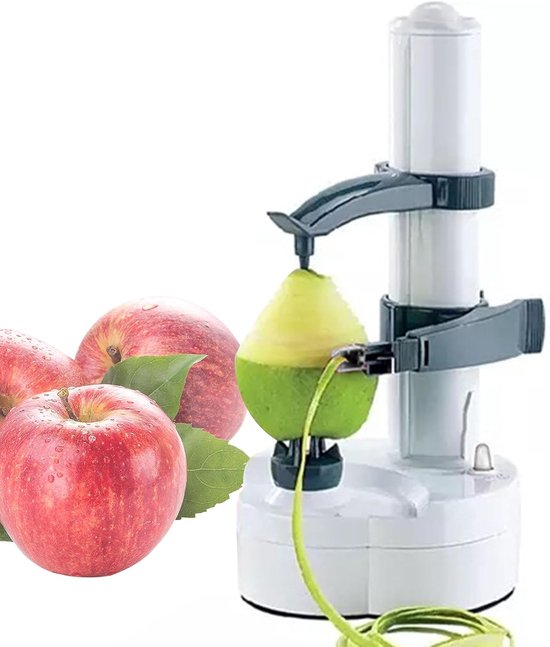 Elektrische Schilmachine - Groente Fruit Schillen - Snelle Keuken Hulp - Automatische Balans - 29x14 cm - Wit Zwart