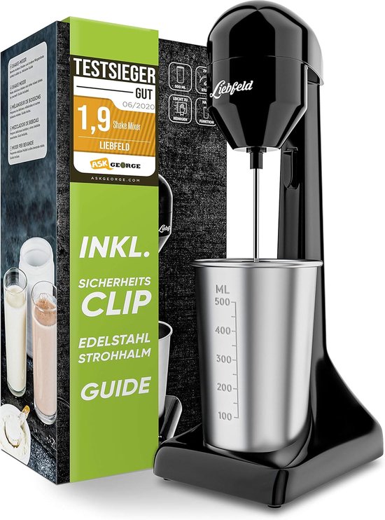 Elektrische Shaker & Staafmixer – 500ml RVS Beker – Proteïneshake, Smoothie & Frappe Mixer – Voor Fitness, Eiwitten & Melkshakes van Merkloos