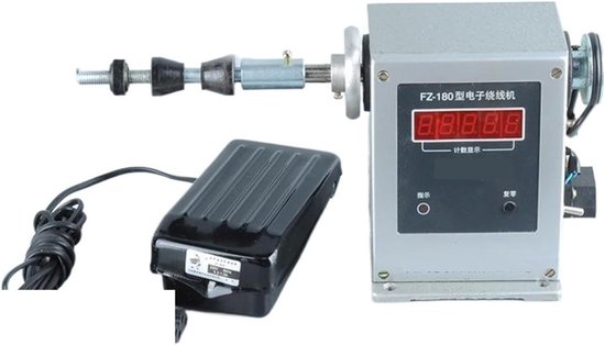 Elektrische Spoelmachine - Automatische Winder - Spoelen van Draad - Semi-automatisch Instelbaar - 0-9999 Tellingen - Grijs