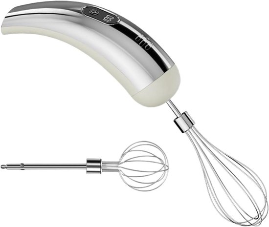 Elektrische staafmixer - Draadloze handmixer - Keukenbereidingen mengen - 5 snelheden roestvrij staal - 63 x 149 cm - Zilver Wit