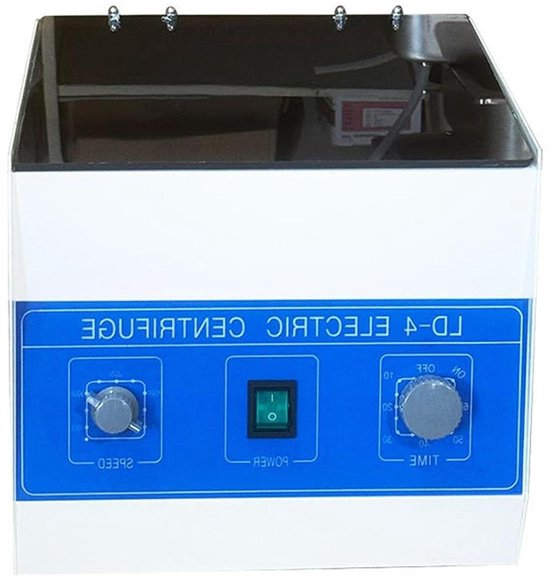Elektrische Tafelcentrifuge - Laboratoriumcentrifuge Benchtop - Monsters Scheiden - Met Timer Snelheidsregeling - 330x300x280 mm - Wit