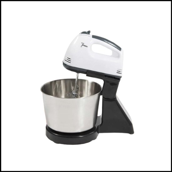 Elektrische Voedselmixer - 7 Snelheidsinstellingen - 1,7L Roterende Mengkom - 100W Keuken Blender - DIY Taart en Deeg Mixer van Merkloos