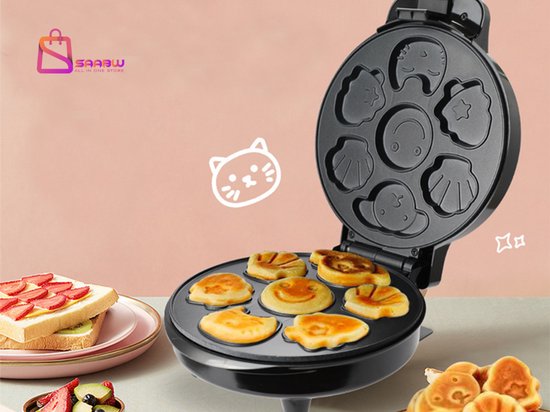 Elektrische Wafelmaker – Voor Wafels & Koekjes – Diverse Figuren – wafelijzer – poffertjesmaker – 78472 van SAABW