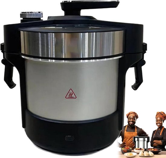 Elektrische Yam Maker - Fufu Machine - Afrikaanse Swallows Maken - Automatisch Plet Systeem - 6 Liter - Zilver