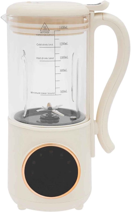ElevateCommerce – 1.4L Sojamelk Maker & Plantaardige Melk Machine – 1400ML Blender met 16 Messen – Voor Haver-, Amandel-, Noten- & Graandrinks – Warm & Koud Programma van Merkloos