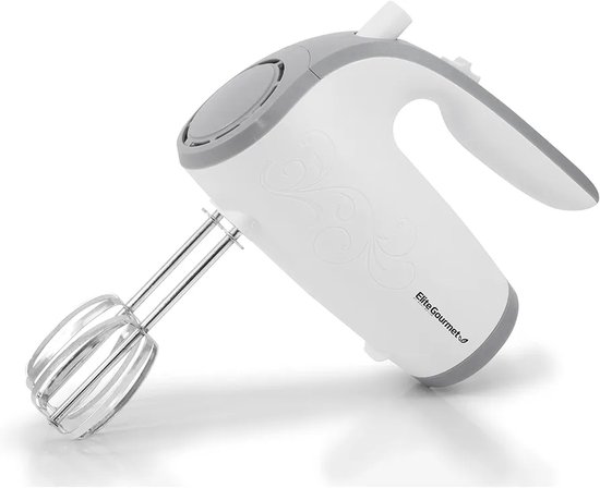 Elite Gourmet EHM-003X Ultra Power Handmixer - 5 Snelheden - Inclusief 2 RVS Gardes - Wit