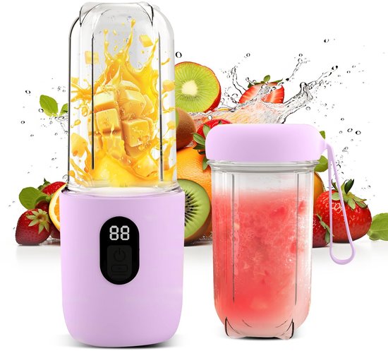 Elzusha - Draadloze Blender met 16 Roestvrijstalen Messen en Digitale Weergave van Elzusha