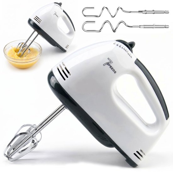 Elzusha - Handmixer - 5 snelheden met ergonomisch ontwerp en roestvrijstalen accessoires