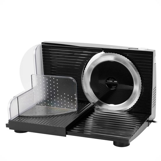 Emerio Multifunctionele Snijmachine - 110W, Dikte Verstelbaar 0-17mm - Solinger RVS Mes - Elektrische Snijmachine voor Brood, Kaas en Vlees - Broodsnijmachine Elektrisch - MS-125000.1 Allessnijder Zwart van Emerio