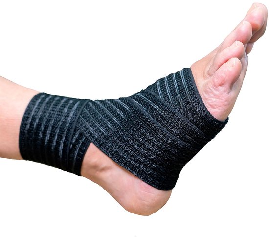 Enkelbrace voor Verstuikingen - Stabiliserende Enkelbandage, Verstelbaar, Ademend, Hoge Compressie, Voorkomt Blessures en Fasciitis Plantaris
