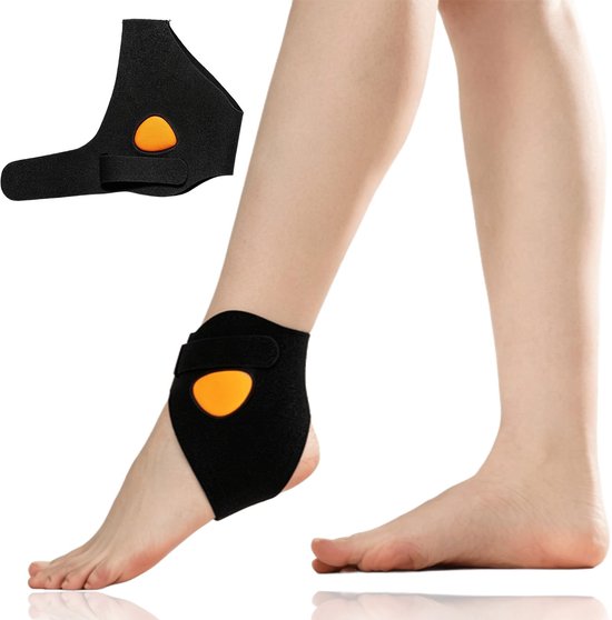 Enkelbrace zwart met schuim en band, past maat M | Stevige Enkelsteun, Comfortabele Enkelbandage, en Ondersteunende Compressie Enkelbrace voor Sport en Herstel