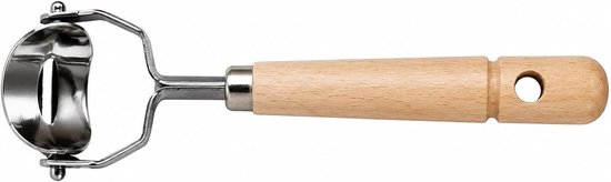 EP-175 Kleine Roestvrij staal Ovale Dent Cutter met Beukenhouten Handvat, Zilver