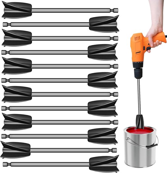 Epoxy Mengopzetstukken - Mixer Peddels - Hars Kleuren Mengen - Spiraal 4 Bladen Design - 16.5 cm Lengte - Zwart van Merkloos