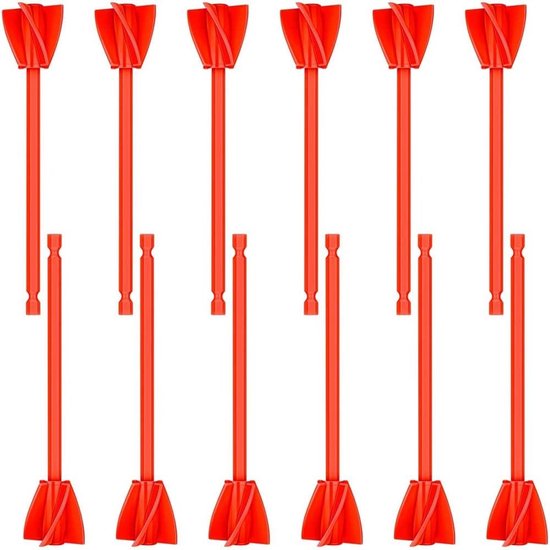 Epoxy Mixer Opzetstukken - Boor Accessoires - Harsen Mengen - Spiraalvormige Bladen - 12 Stuks - Rood
