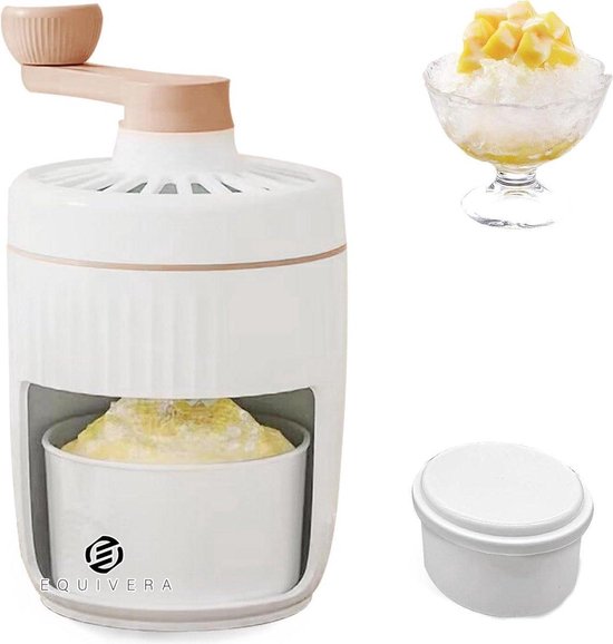 Equivera Handmatige roterende slush-ijsmachine - Slushie maker met ijsblokjesvorm - Handmatige ijscrusher met zwengel - BPA-vrij - Keukenapparaat Slush puppy machine van Merkloos