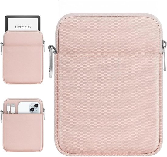 Ereader Sleeve Bag voor 6-7" eReaders, Geschikt voor Paperwhite en andere modellen, Roze Kleur van Merkloos