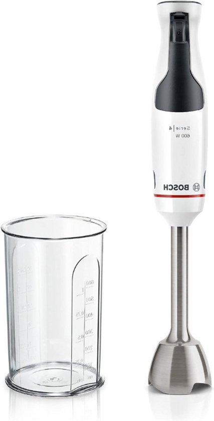 ErgoMaster Serie 4 Staafmixer - 600 W Motor - QuattroBlade Mengsysteem - Inclusief Accessoires - Wit van Bosch