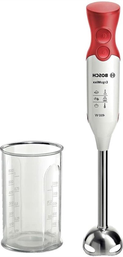 ErgoMixx Staafmixer 450 Watt mixer-maatbeker 2 snelheden rood van Bosch