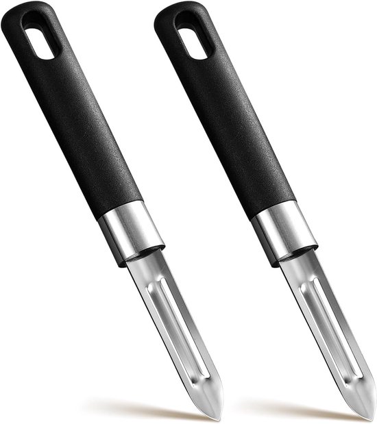 Ergonomische 2-delige set Groenteschillers met RVS mes voor het schillen van fruit en groenten, ideaal voor keukengebruik en eenvoudig in onderhoud