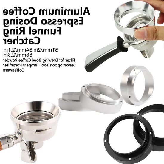 Espresso Dosing Funnel Ring Catcher 53mm van Aluminium voor Koffiezetapparaat - Accessoire voor Thuis en Café, Perfect voor Precisie en Gemak van Merkloos
