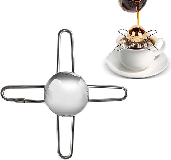 Espresso-koelbol, herbruikbare vriesbol, gemaakt van roestvrij staal, geschikt voor ijsbollen in koffie, cocktails en bourbonwhisky.