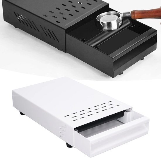 Espresso Koffie Klopper Bakje met Verwijderbare Rubberen Handvat, RVS Koffieafvalbak met Antislip Ondergrond en Ideaal voor Koffie Bereiding van Merkloos