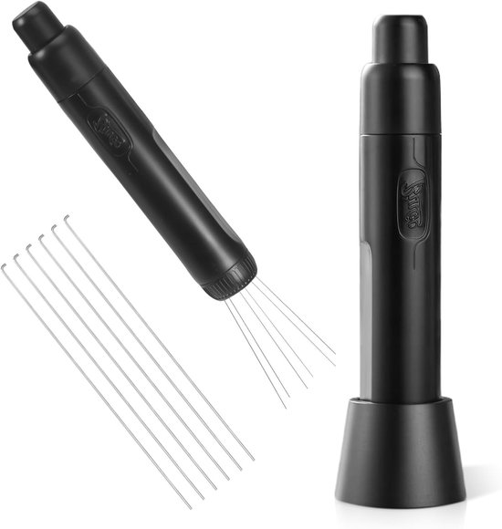 Espresso needle pen design koffie verdeler met 8 vervangbare naalden en magnetische standaard voor perfecte koffie-extractie en barista-accessoires van Merkloos
