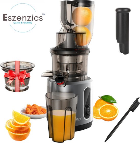 Eszenzics™ Juicer XL - Krachtige 200W Blender - Slowjuicer - Moderne sapcentrifuge - Extra brede invoer - Groente en Fruit - Eenvoudig schoon van Eszenzics™