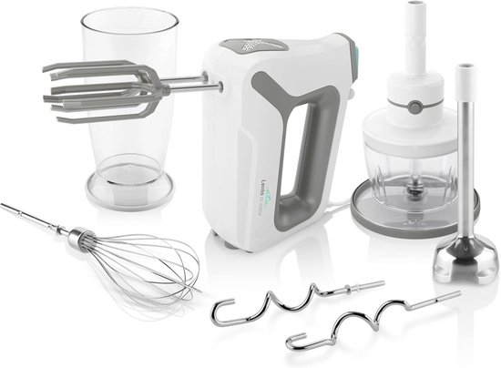 ETA Handmixer Lento met ergonomisch handvat - 4 snelheden, 600 W, wit en grijs