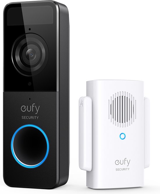 Eufy C210 1080P Draadloze Video Deurbel Inclusief Chime - Accu - Zwart van Eufy