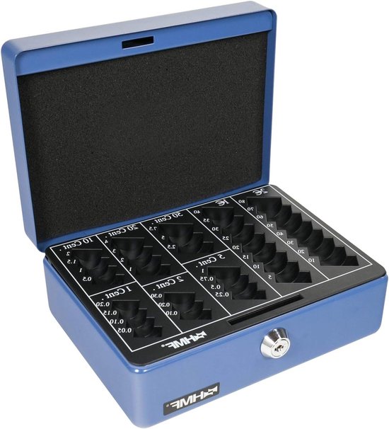 Euro Munt Tray 20 x 16 x 9 cm - Blauw, Organiseer Muntjes, Ideaal voor Thuis en Kantoor
