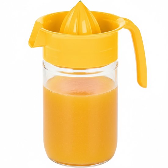Excellent Houseware Sinaasappelpers/citruspers - Handmatig - geel- transparant glas - 19 x 10 cm van Merkloos