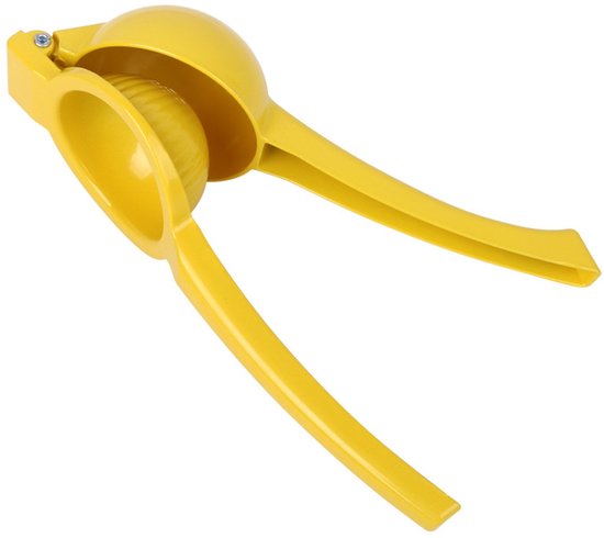 EXCITAT Citruspers - Handmatige citruspers met hendel - Metalen citruspers - Diameter 7 cm - Handmatige sinaasappelpers - Geschikt voor keukens, bars en restaurants - Geel van Merkloos