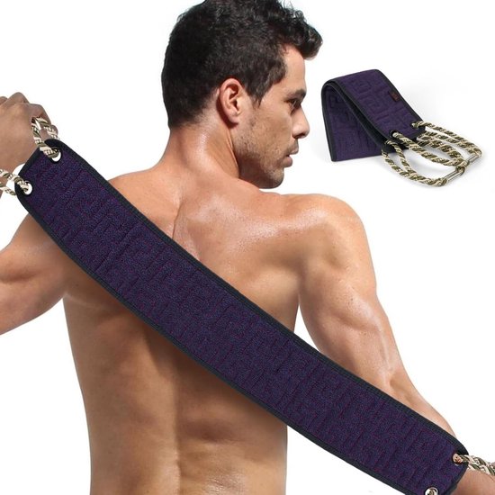 Exfoliërende Rugschrobber voor Douche, 37 Inch Met Handvatten, Zachte Bad Scrub voor Huidverzorging en Dubbelzijdig Gebruik, Ideaal voor Mannen en Vrouwen van Merkloos