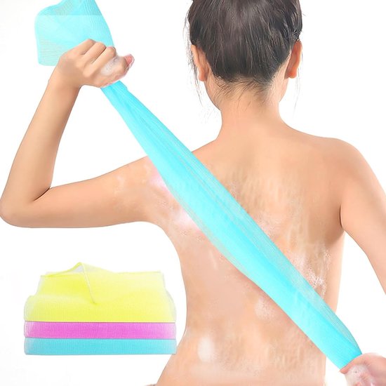 Exfoliërende Wasdoek Set van 3 - Japanse Lichaamsrug Scrubber en Koreaanse Loofah Towel voor Dode Huidverwijdering, Perfect voor Mannen en Vrouwen tijdens de Douche