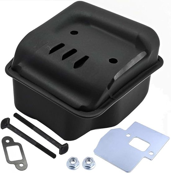 Exhaust Muffler Silencer Kits for Stihl 021 023 025 Ms210 Ms230 Ms250 MS210C MS230C MS250C Chainsaw 1123 140 0608, 1123 140 0606, with Mounting Gasket, Cooling Plate, Bolts, Screws, Nuts