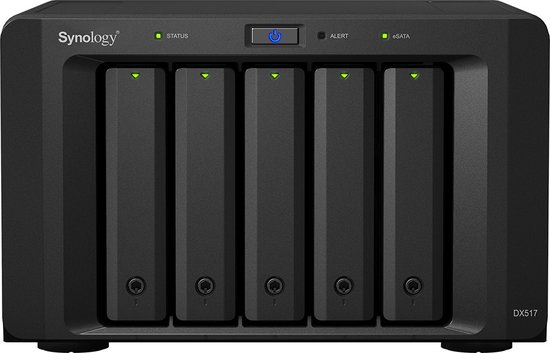 Externe Harde Schijf Nas Synology DX517 2,5-3,5 SATA MAX 60 TB Zwart van Synology