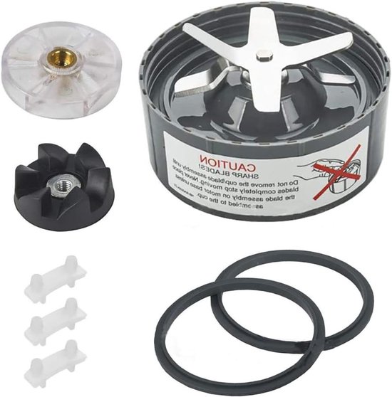 Extractor Blade Passend voor Blender Accessoires - Set met Rubberen Pakkingen, Transmissie Wiel en Anti-Vibratie Pad - Geschikt voor 600W en 900W - Vervanging Onderdeel van Merkloos