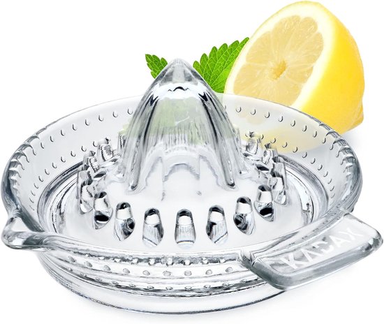 Famanu – Glazen citruspers met schenktuit – geschikt voor sinaasappel en limoen – transparant design
