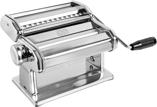 Famanu – Handmatige pastamachine voor deegbladen van verchroomd staal, zilver, ideaal voor het maken van verse pasta thuis