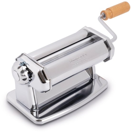 Famanu – Ipasta-bladmachine, klassieke pastamachine gemaakt in Italië, handmatige bladersnijder met zwengel voor verse pasta