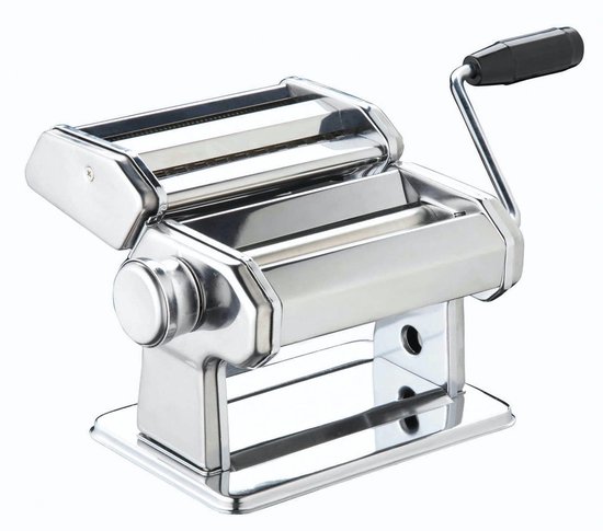 Famanu – Pastamachine van roestvrij staal, zilverkleurig, voor het maken van verse pasta thuis, eenvoudig in gebruik en duurzaam
