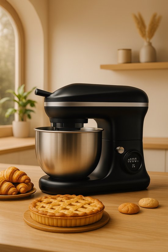 Fameilleur keukenmachine- Volledig automatisch- Met kantelbediening-1000 watt- 6 snelheden-keuken machine- keukenrobot- keuken accessoires-elektrisch- mixer met megkom- keukenmixer- mixer- foodprocessor- food processor- zwart van Merkloos