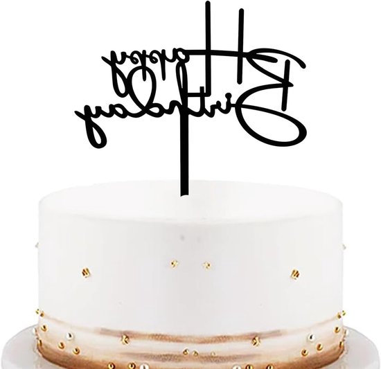 Feestelijke taartdecoratie voor verjaardagen - kleurige versieringen en accessoires van Merkloos