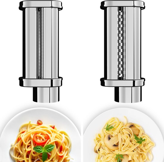 Fentic Set Spaghettisnijder en Fettuccinesnijder - Pasta Maker Geschikt voor Fentic SM-1504P en SM-1504BM - RVS Elektische Pastamachine – Fettuccine Maker - Spaghetti Maker van Merkloos