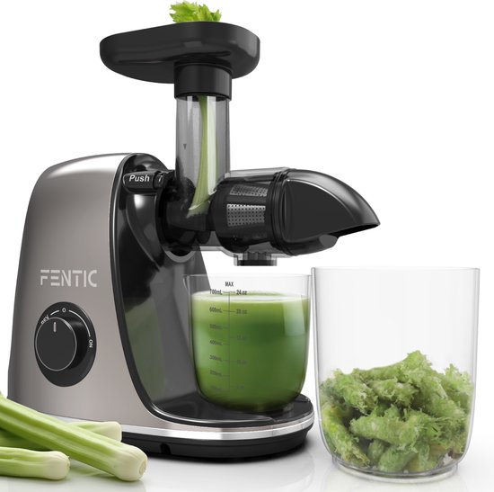 Fentic Slowjuicer - Juicer - Groenten en Fruitpers - 700ml - Antraciet van FEN