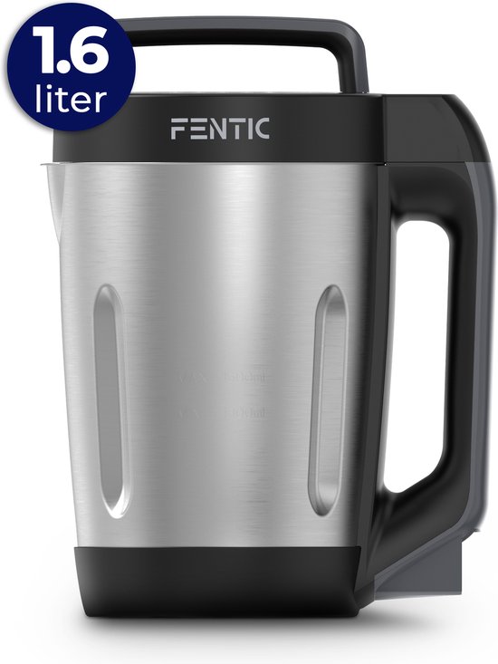 Fentic Soepmaker – 1.6L – 5 Programma’s – LED Display – Blender – 900W – RVS/Zwart van Fentic